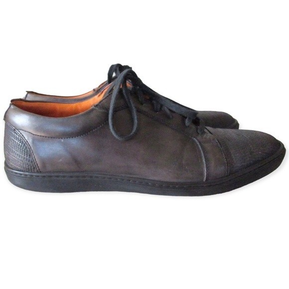 Nettleton Seville Black Leather Casual Shoes Sneakers - Picture 2 of 5